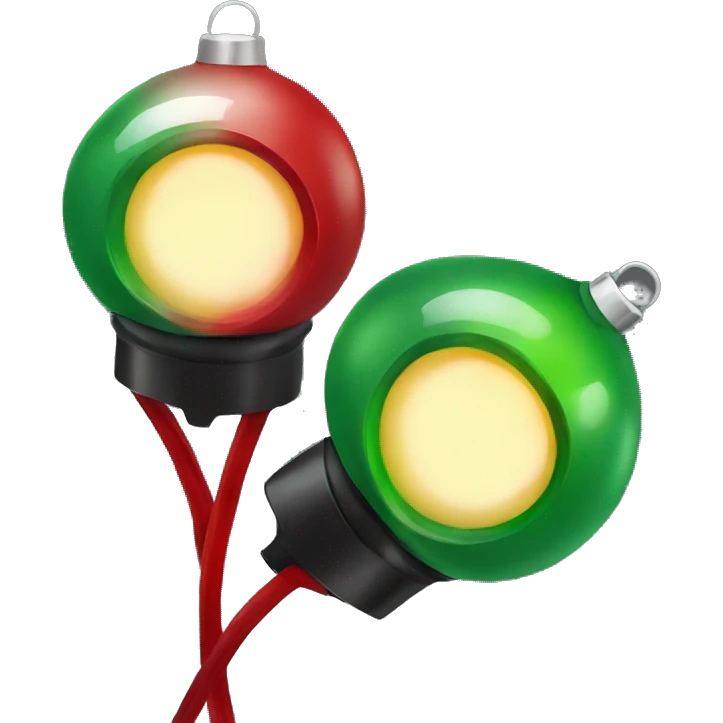 pretty Green & red Christmas lights emoji