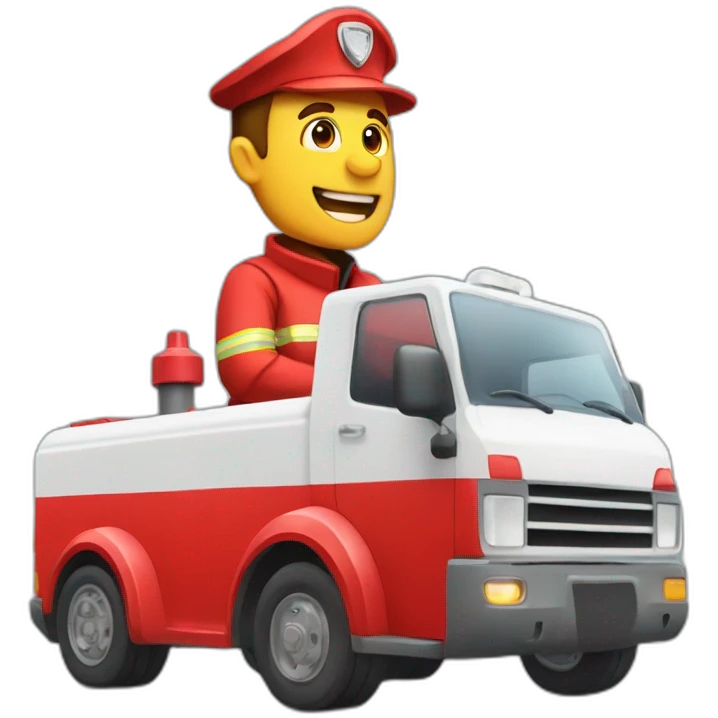 pompier dans son camion emoji