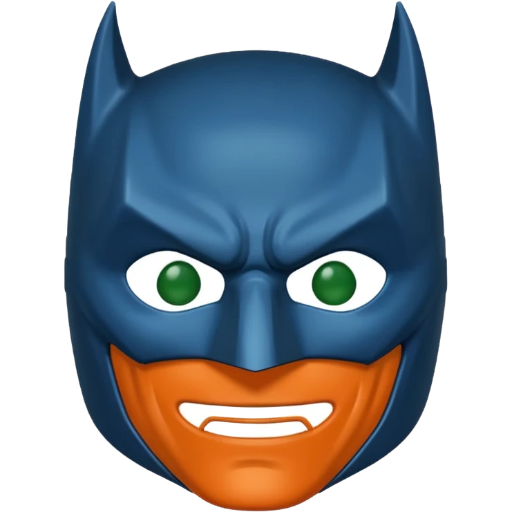 batman emoji with the mask in blue, orange and green emoji