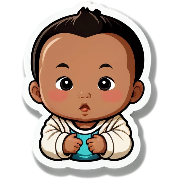 Black and Asian baby with Yeezy  emoji