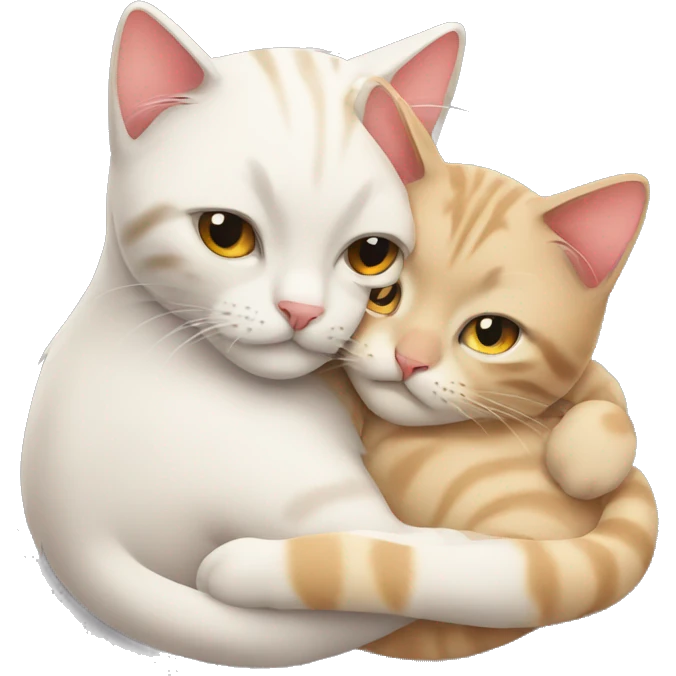 Cats cuddling emoji