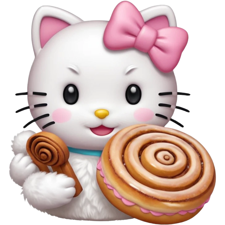 my emoji is hellokitty with cinnamon roll emoji
