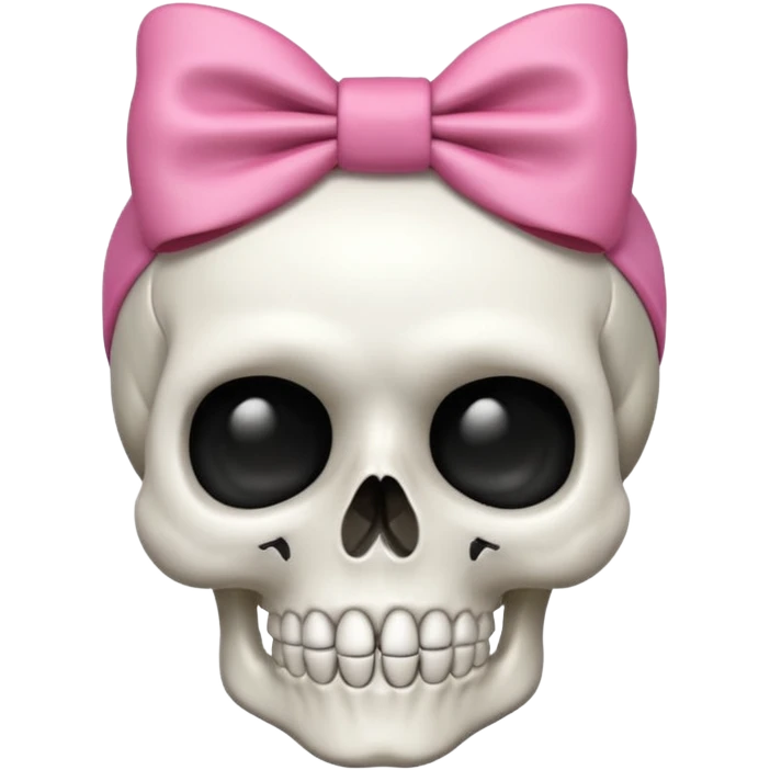 Cute skull with bow on head emoji