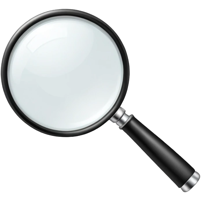classic magnifying glass with round glass part and short black handle emoji