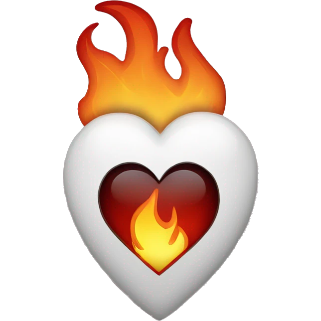 Broken heart with fire emoji