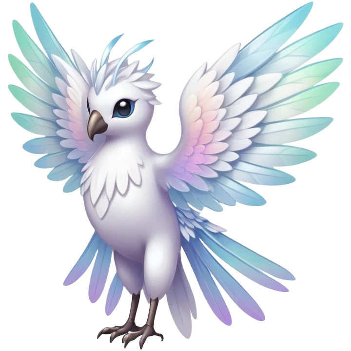  Iridescent white pale wings-ears, fairy-like-fakemon-creature  emoji