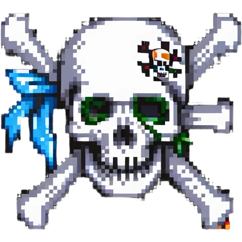 pirate flag with skull and crossbones, jolly roger emoji
