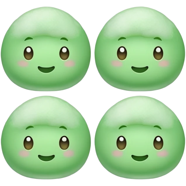 four green round warabi mochi emoji