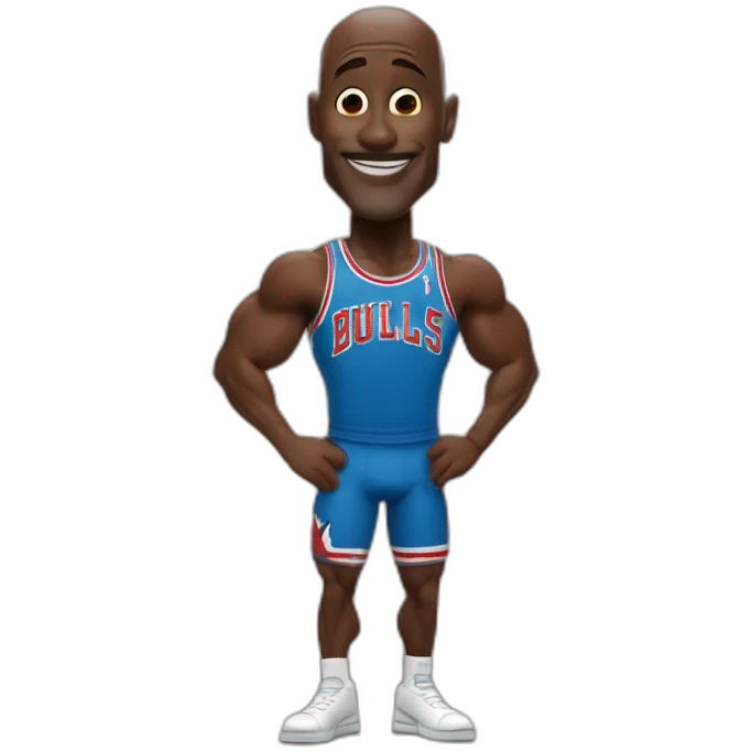 Michael Jordan Pixar style taking supplements  emoji