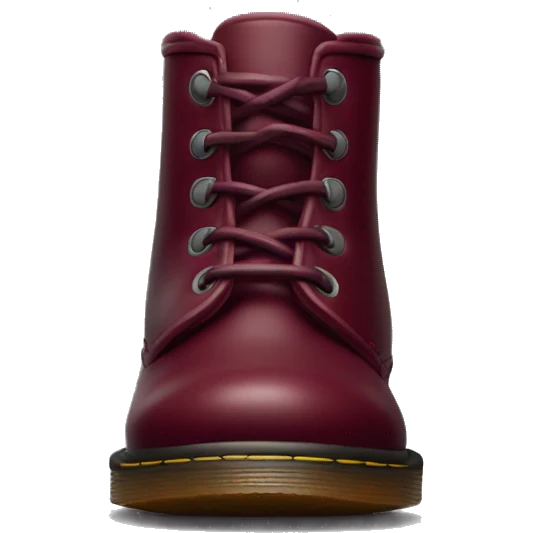 Burgundy doc marten boot emoji