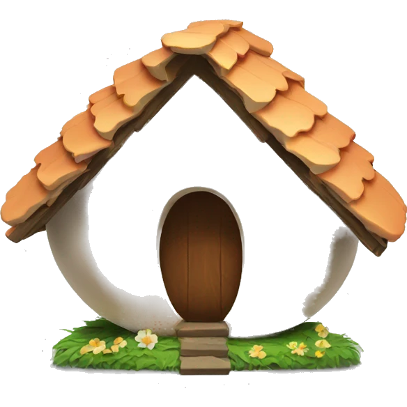 Egg house with egg bow emoji