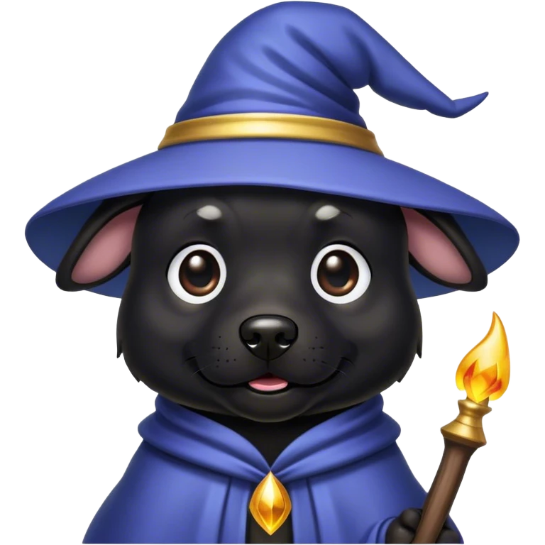 black dog Wizard emoji