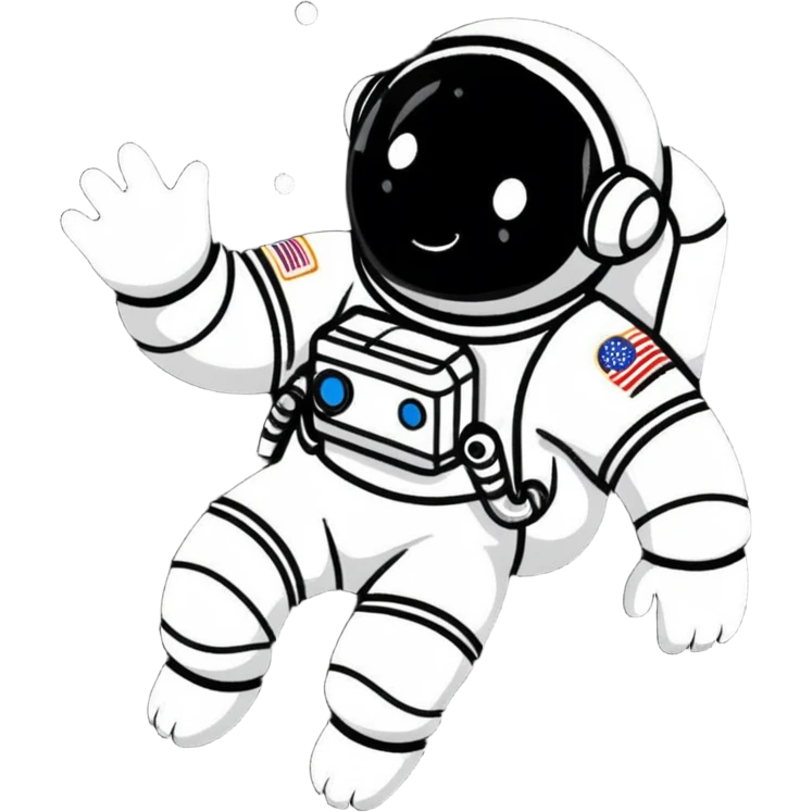 ape astronaut floating in space emoji