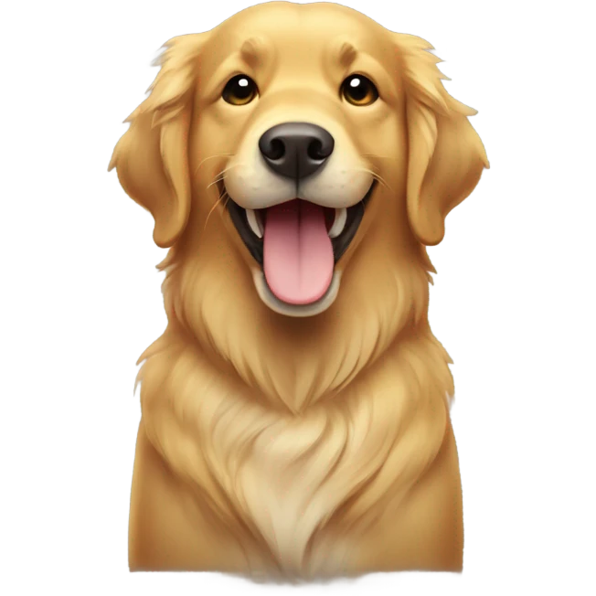 golden retriever smile with thumbs up emoji