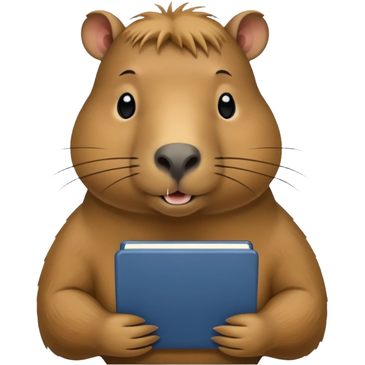 Capybara with notebook emoji