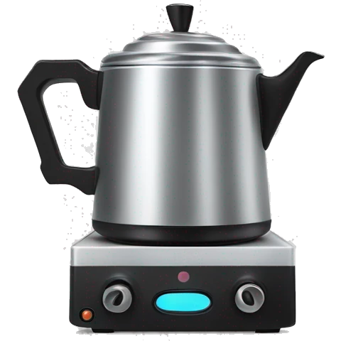 Coffee percolator wearing DJ headphones  emoji