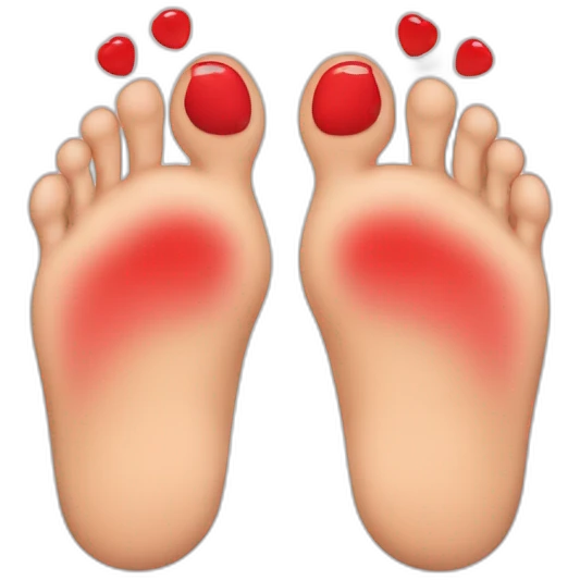 Feet with red nalis  emoji