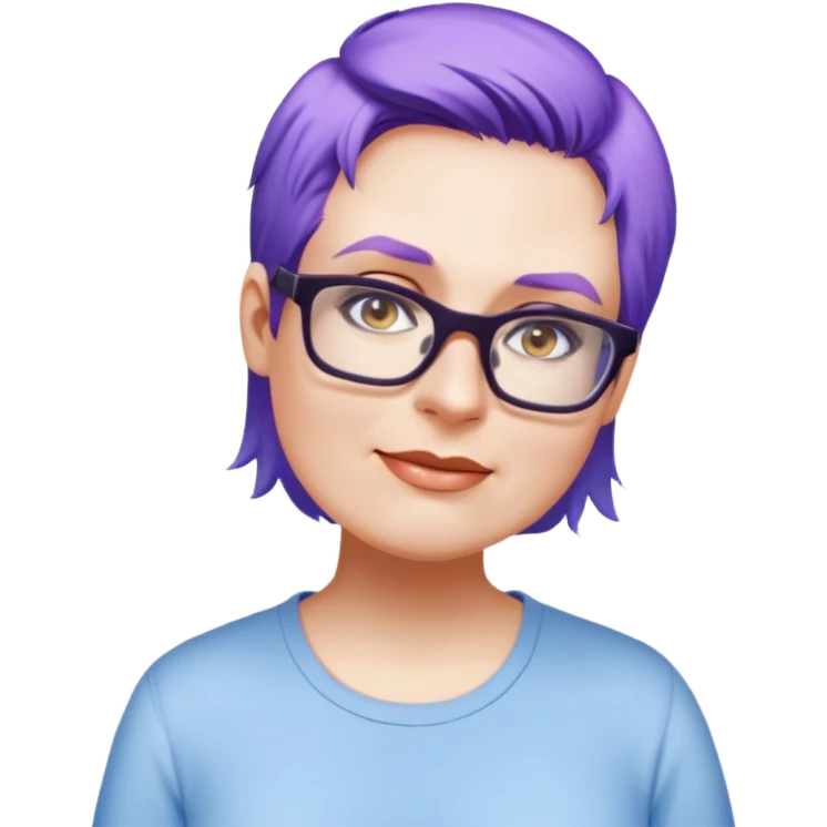 female, light blue shirt, short light-brown hair emoji