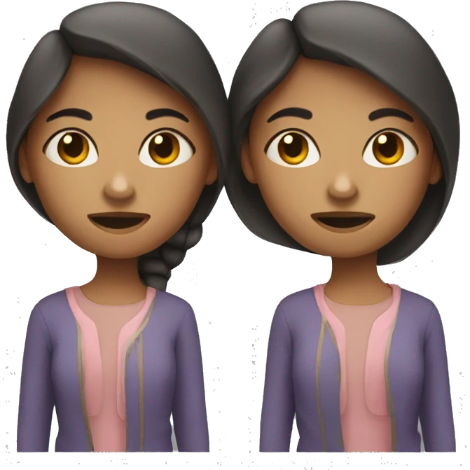 Girl with two headed one body emoji