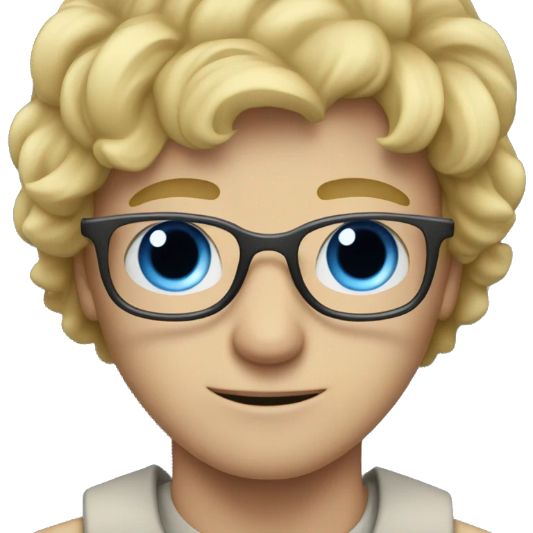 blond hair man with blue eyes and eyeglasses emoji