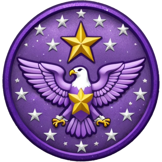 patente militar baixa roxa com glitter emoji