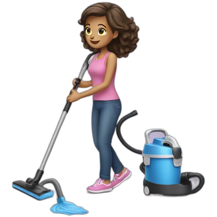 Girl vaccuming emoji