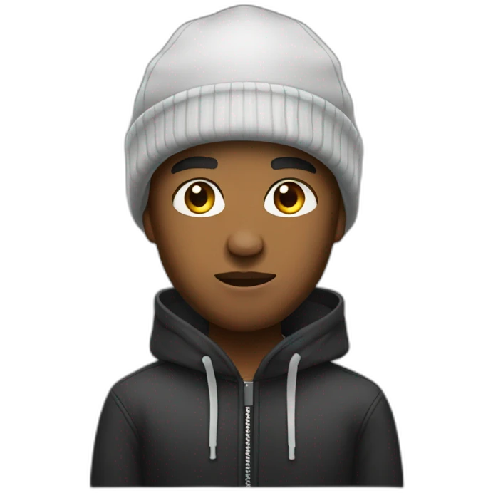Rapper with beanie hat emoji