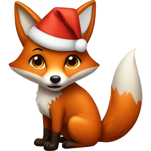Fox with Chrismas hut emoji