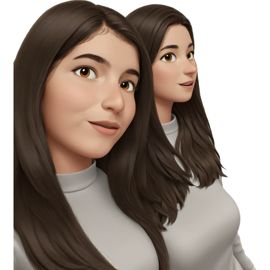 two girls with long hair emoji