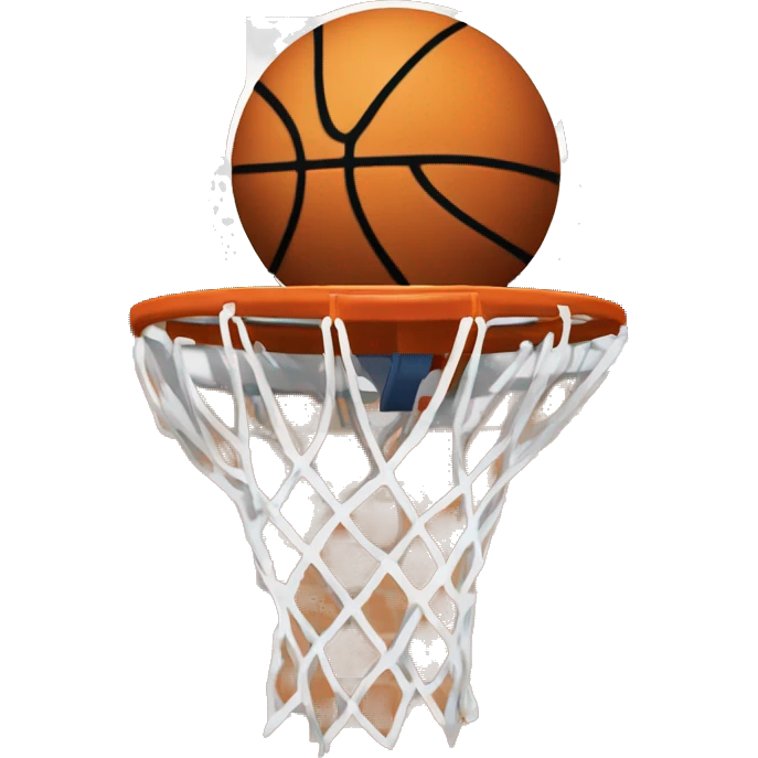 Basketball hitting front of basketball hoop rim with text saying “BRICK!” emoji