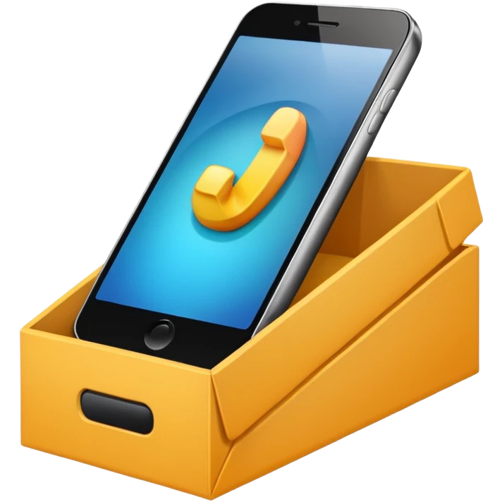 brand new mobile phone in its box emoji