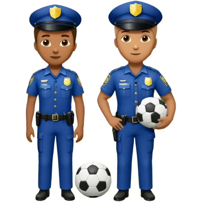 футбольний мяч з копами emoji