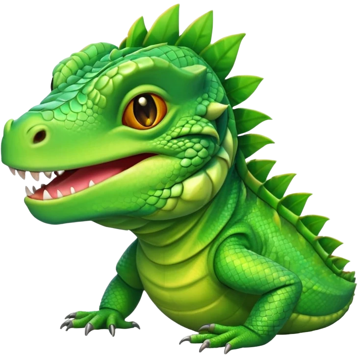 iguana with a happy face emoji