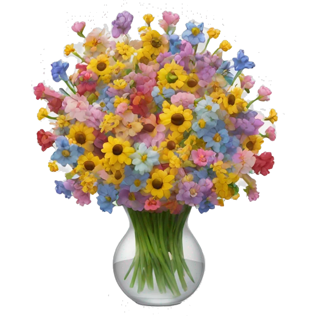 1000 flowers in a clear vase emoji