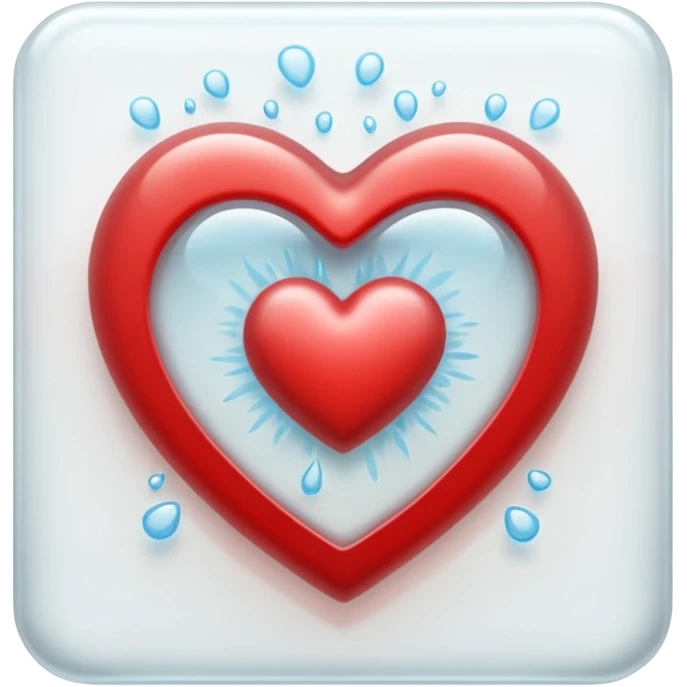 Heart fogging a glass wall, pressed against it emoji