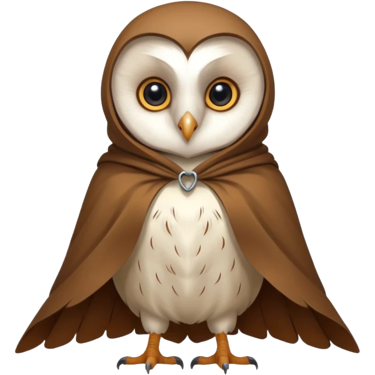 white barn owl in brown cloak emoji