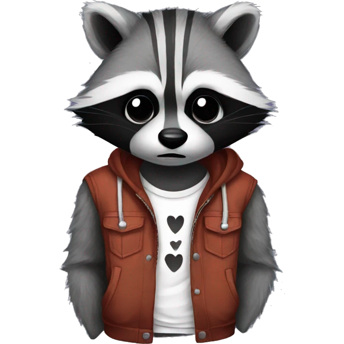 raccoon with a emo shirt emoji