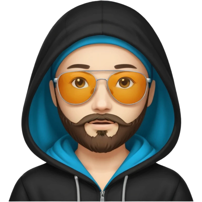 hooded women with beared with sunglass emoji