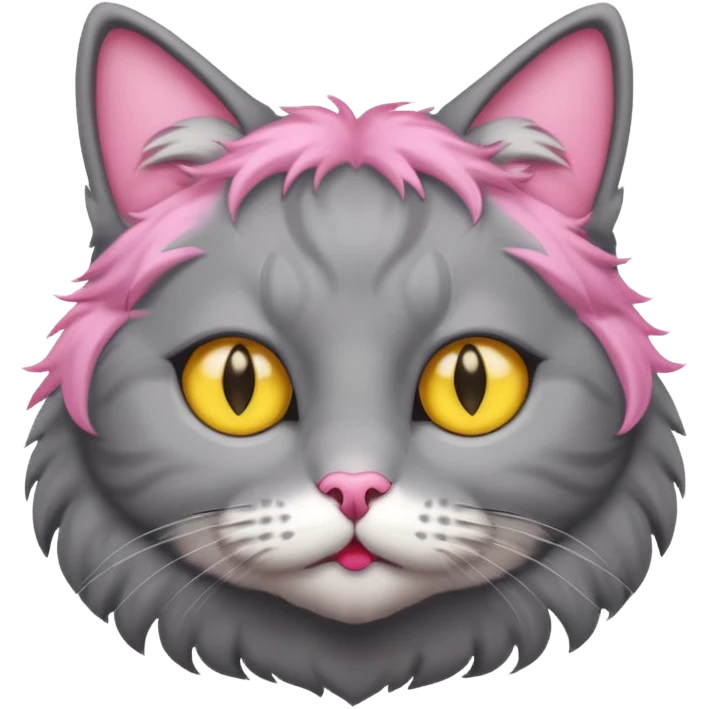 gray cat yellow eyes emoji
