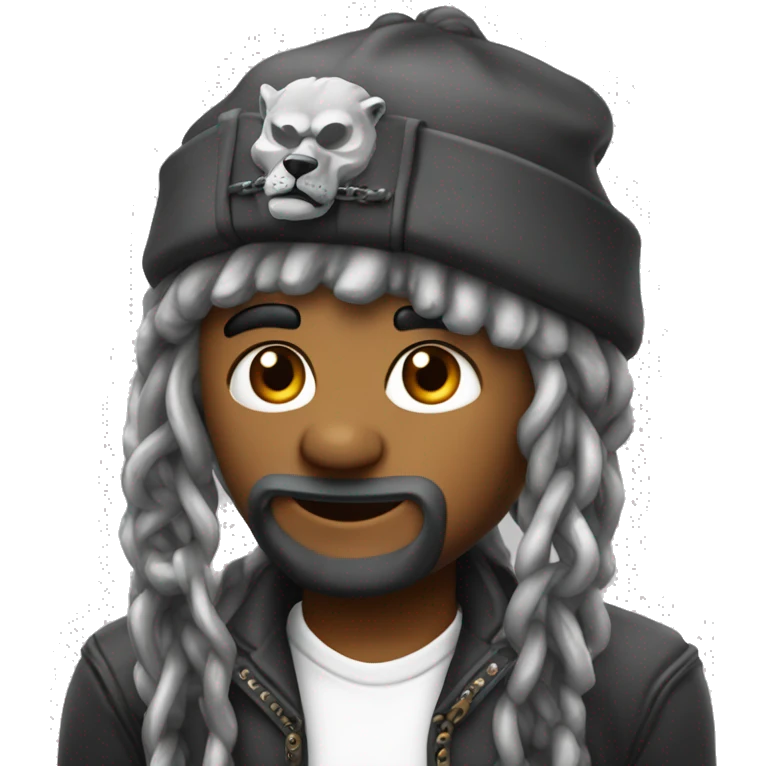 Lobo con cadenas y gorro de reggaetón  emoji