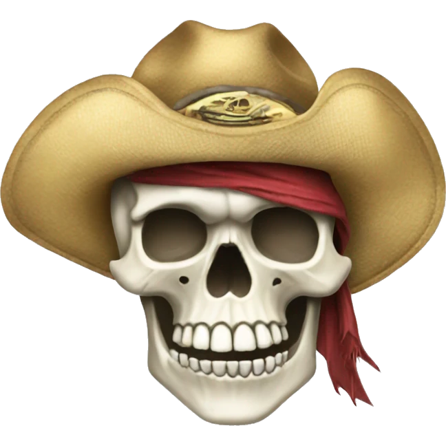 skull with hat on transparent background emoji