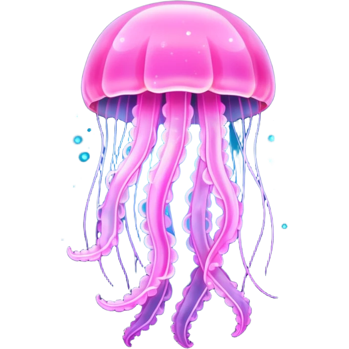Pink shining jellyfish with sparkles emoji