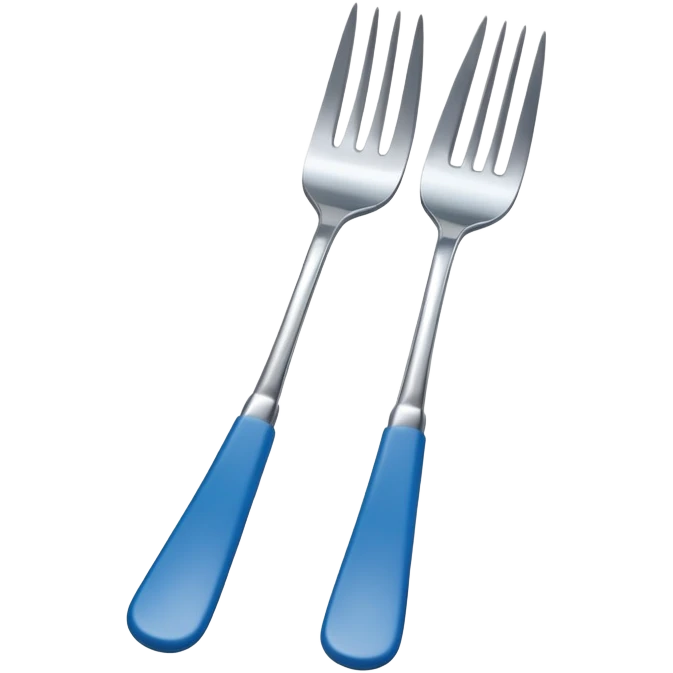 dessert fork with blue handle emoji