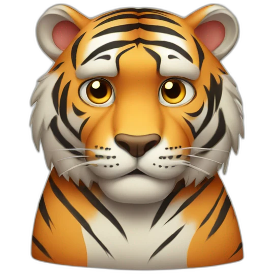 Sad cartoon tiger emoji