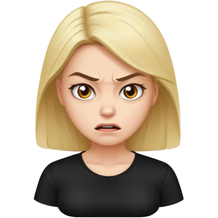 Beautiful woman angry and sick of idiots emoji