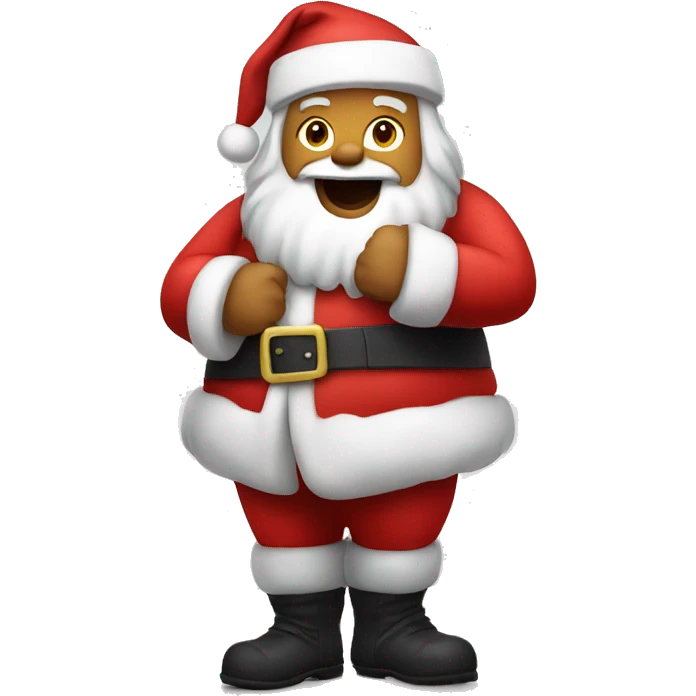 santa with party mood emoji
