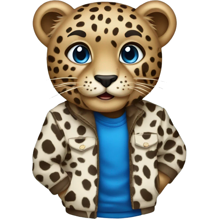 leopardo con ropa azul emoji