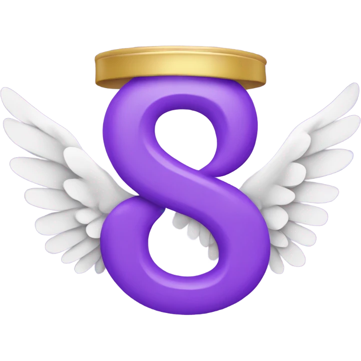 Purple letter S with angel wings emoji
