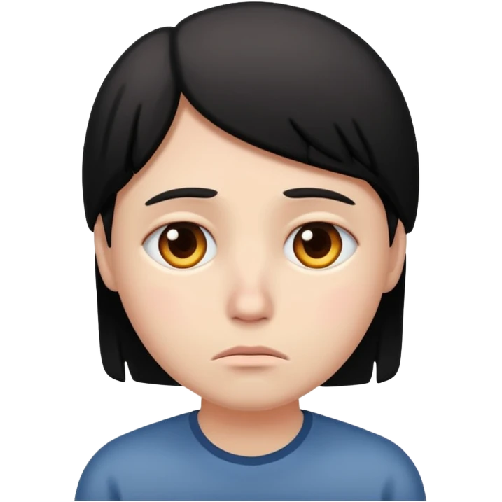 sad and lonley person just face, not hair emoji