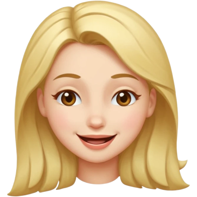 Girl winking with her left eye closed, happy face,  emoji